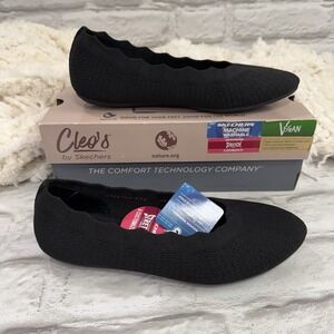 Skechers Womens Cleo 2.0 Love Spell Slip On Casual Flats Black Size:8.5 187N NEW